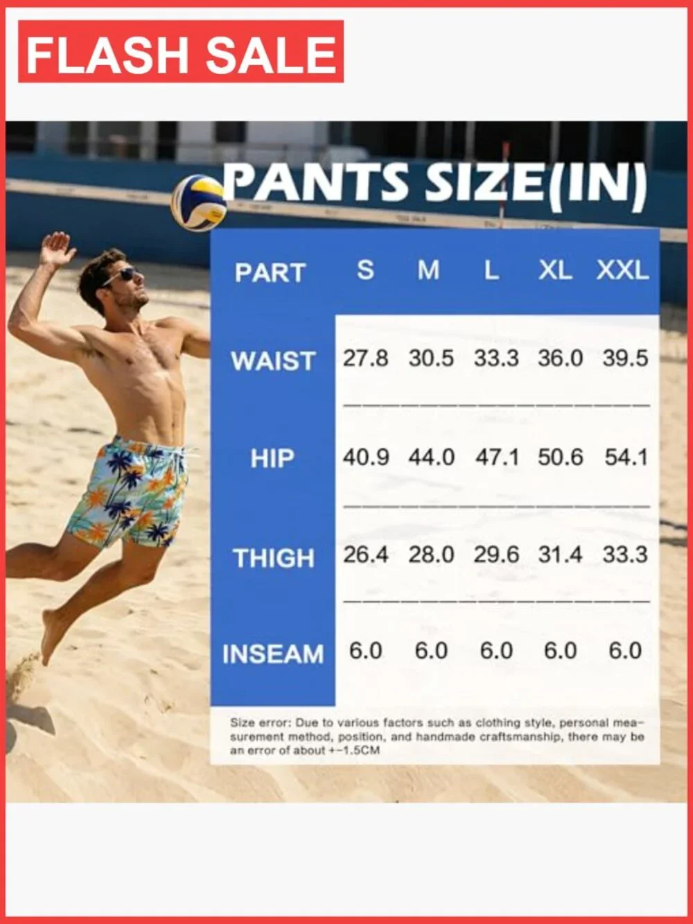 Men's Hawaiian Quick Dry 2 in 1 Board Shorts with Pockets Drawstring Beach